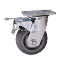 Gray 5 Inch TPR Caster with Brake